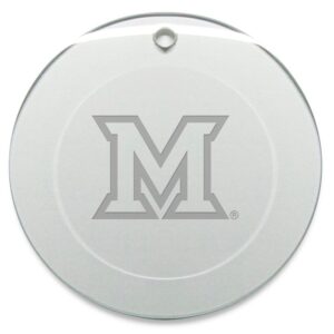 Miami University RedHawks 3'' Glass Round Ornament