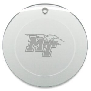 MTSU Blue Raiders 3'' Glass Round Ornament