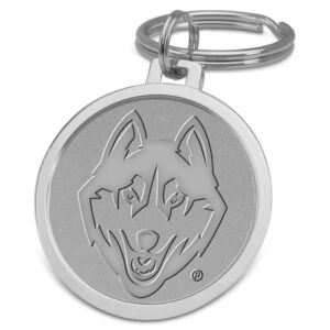 Silver UConn Huskies Team Logo Split-Wire Key Ring