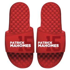 Youth ISlide Patrick Mahomes Red NFLPA Number Fan Slide Sandals