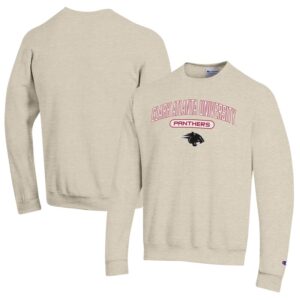 Men's Champion Heathered Oatmeal Clark Atlanta University Panthers Eco Powerblend Crewneck Sweatshirt