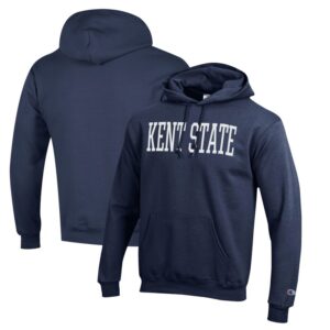 Men's Champion Navy Kent State Golden Flashes Eco Powerblend Pullover Hoodie