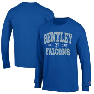 Men's Champion Blue Bentley Falcons Jersey Est. Date Long Sleeve T-Shirt