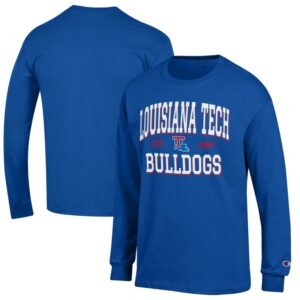 Men's Champion Royal Louisiana Tech Bulldogs Jersey Est. Date Long Sleeve T-Shirt