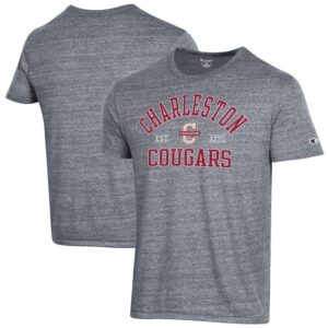Men's Champion Heathered Gray Charleston Cougars Ultimate Tri-Blend T-Shirt