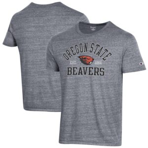 Men's Champion Heathered Gray Oregon State Beavers Ultimate Tri-Blend T-Shirt