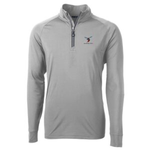 Men's Cutter & Buck Gray Delaware State Hornets Big & Tall Adapt Eco Knit Quarter-Zip Pullover Jacket