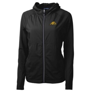 Women's Cutter & Buck Black Bowie State Bulldogs Adapt Eco Knit Full-Zip Jacket