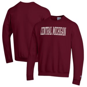 Men's Champion Maroon Central Michigan Chippewas Eco Powerblend Crewneck Sweatshirt