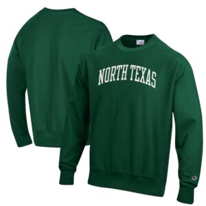 Men's Champion Green North Texas Mean Green Reverse Weave Fleece Crewneck Sweatshirt