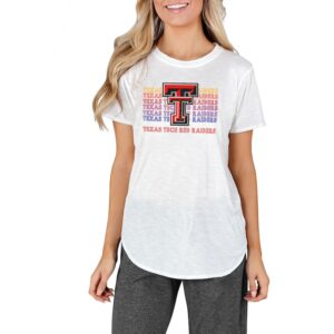 Women's Concepts Sport White Texas Tech Red Raiders Gable Knit T-Shirt