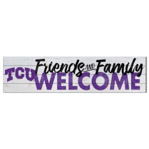 White TCU Horned Frogs 10'' x 40'' Friends & Family Welcome Sign