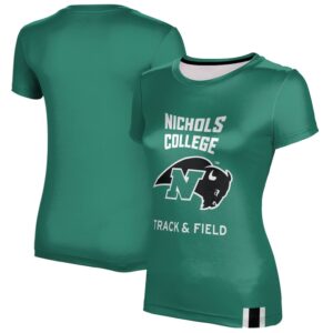 Women's Green Nichols College Bison Track & Field T-Shirt