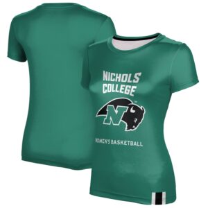 Women's Green Nichols College Bison Women's Basketball T-Shirt
