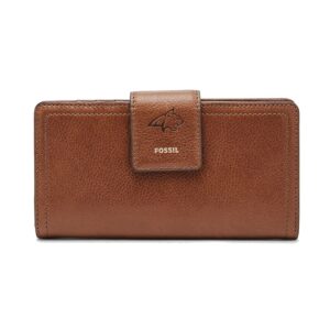 Women's Fossil Brown Montana State Bobcats Leather Logan RFID Tab Clutch