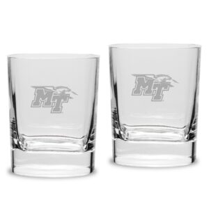 MTSU Blue Raiders 2-Piece 11.75oz. Square Double Old Fashioned Glass Set