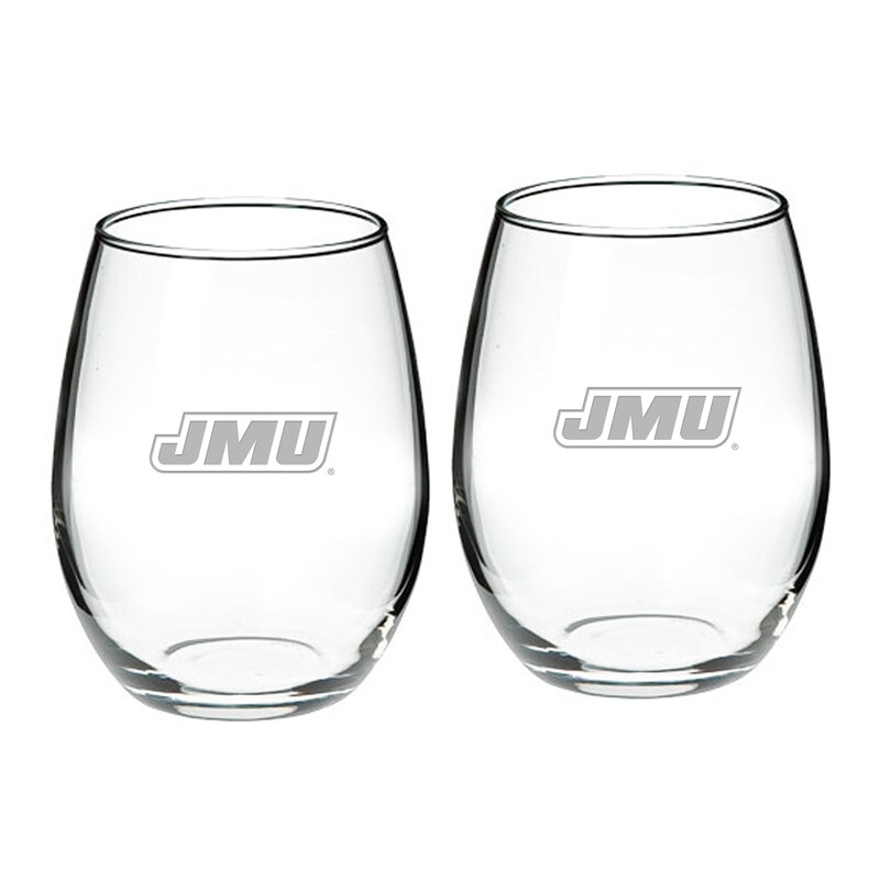 James Madison Dukes 2-Piece 21oz. Stemless Wine Glass Set