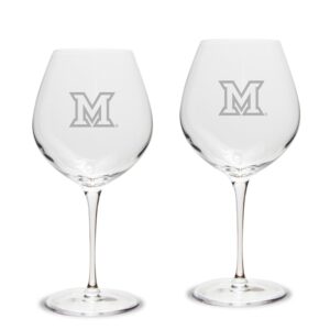 Miami University RedHawks 2-Piece 22oz. Luigi Bormioli Titanium Robusto Wine Glass Set
