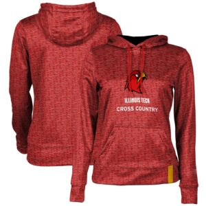 Women's Scarlet Illinois Tech Scarlet Hawks Cross Country Pullover Hoodie