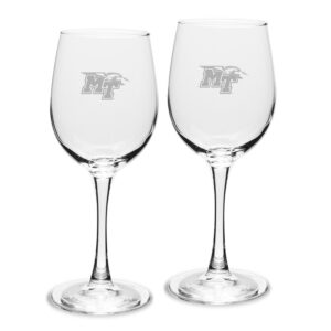 MTSU Blue Raiders 2-Piece 12oz. Traditional White Wine Glass Set