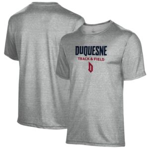 Men's Gray Duquesne Dukes Track & Field Name Drop T-Shirt