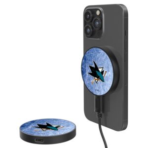 San Jose Sharks 10-Watt Ice Flood Design Wireless Magnetic Charger