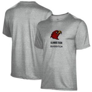 Men's Gray Illinois Tech Scarlet Hawks Quidditch Name Drop T-Shirt