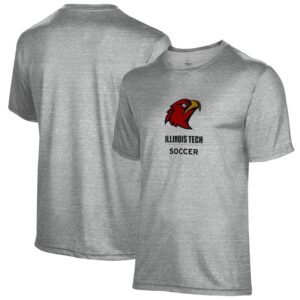 Men's Gray Illinois Tech Scarlet Hawks Soccer Name Drop T-Shirt