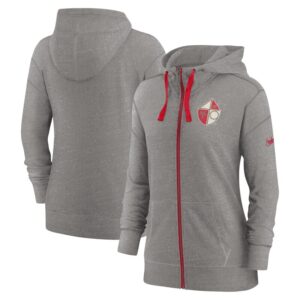 Women's Nike Heather Charcoal San Francisco 49ers Gym Vintage Full-Zip Hoodie