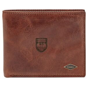 Men's Fossil Brown UChicago Maroons Leather Ryan RFID Flip ID Bifold Wallet