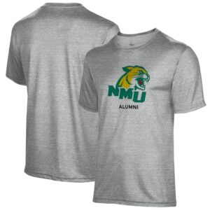 Men's Gray Northern Michigan Wildcats Alumni Name Drop T-Shirt