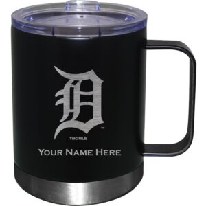 Black Detroit Tigers 12oz. Personalized Stainless Steel Lowball with Handle