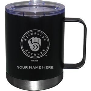 Black Milwaukee Brewers 12oz. Personalized Stainless Steel Lowball with Handle