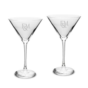 Franklin & Marshall Diplomats Two-Piece Traditional 10oz. Martini Glass Set