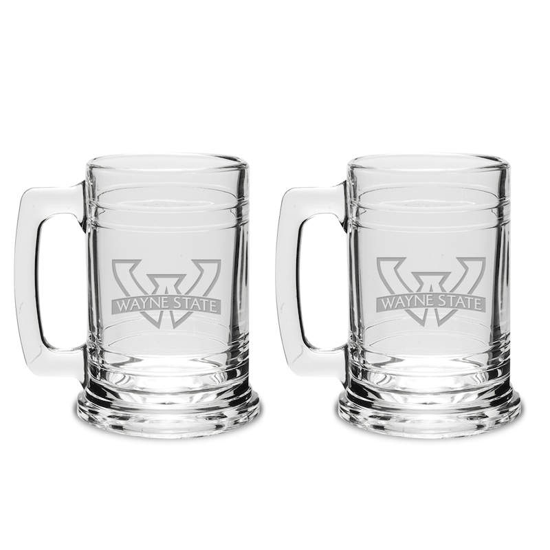 Wayne State Warriors 15oz. 2-Piece Colonial Tankard Set