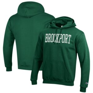 Men's Champion Green SUNY Brockport Golden Eagles Eco Powerblend Pullover Hoodie