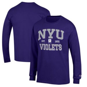 Men's Champion Purple NYU Violets Jersey Long Sleeve T-Shirt