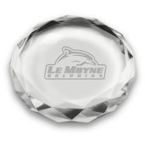 Le Moyne Dolphins 3'' Optic Crystal Faceted Paperweight