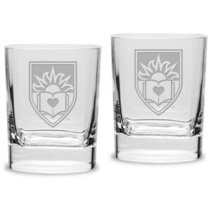 Lehigh Mountain Hawks Team 11.75 oz. 2-Piece Square Double Old Fashion Glass Set