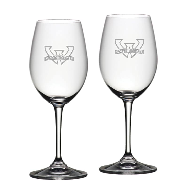 Wayne State Warriors 20oz. 2-Piece Riedel Red Wine Glass Set