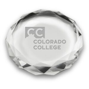 Colorado College Tigers 3'' Optic Crystal Faceted Paperweight
