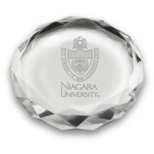 Niagara University Purple Eagles 3'' Optic Crystal Faceted Paperweight