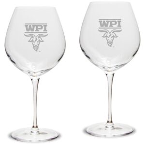 Worcester Polytechnic Institute Engineers 22oz. 2-Piece Luigi Bormioli Titanium Robusto Wine Glass Set
