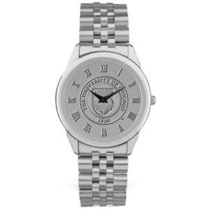 Men's Silver UChicago Maroons Team Medallion Rolled Link Bracelet Wristwatch