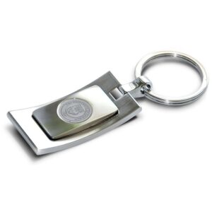 Silver UChicago Maroons Team Logo Curve Key Ring