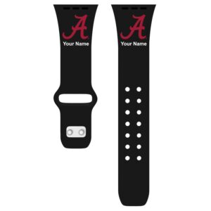Alabama Crimson Tide Personalized Silicone Apple Watch Band