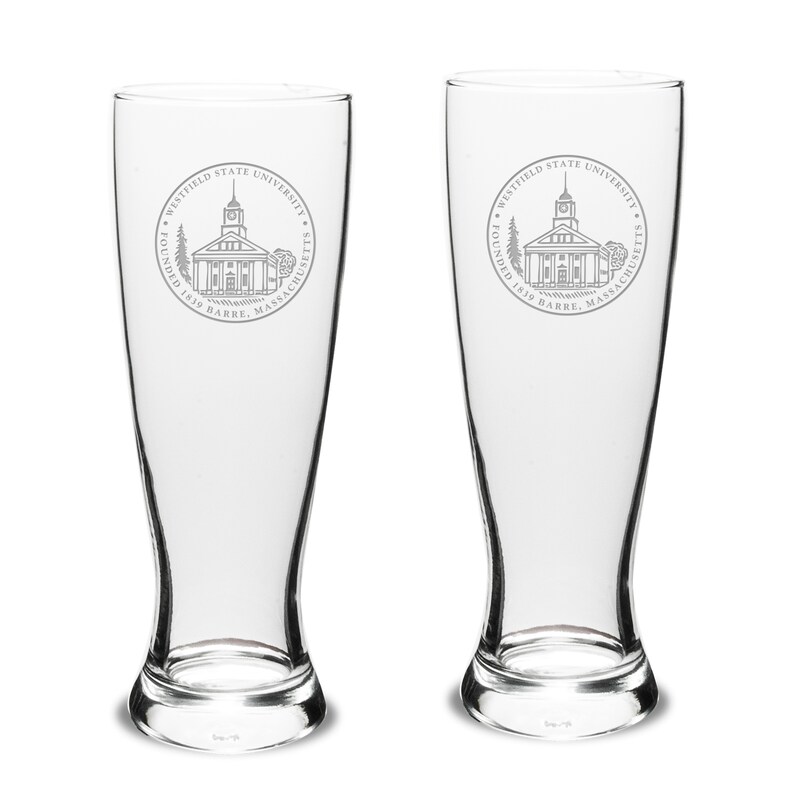 Westfield State Owls 23oz. Stylish University Pilsner Glass Set