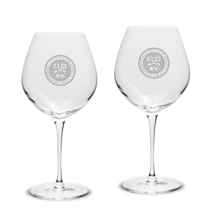 Capital University Crusaders Team 22oz. 2-Piece Luigi Bormioli Titanium Robusto Wine Glass Set