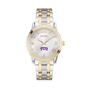 Bulova Silver/Gold TCU Horned Frogs Classic Two-Tone Round Watch