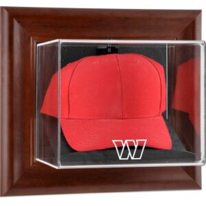 Washington Commanders Brown Framed Wall-Mounted Logo Cap Display Case